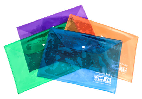 Heavy Transparent Plastic Send-Home Folder, Set of 4