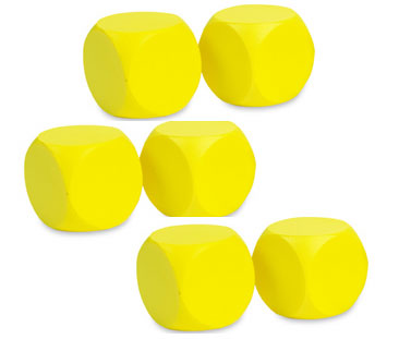 Soft Foam Blank Dice, Set of 6