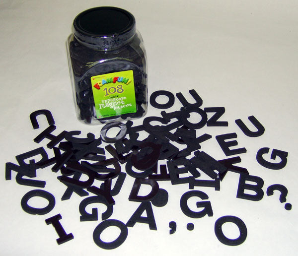 Black Magnetic Foam Letters, 108 Uppercase