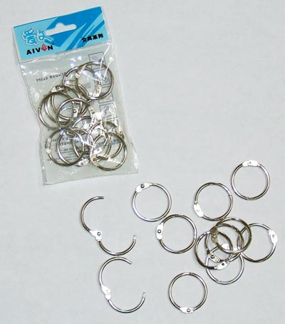 Silver Metal Book Rings, 1″ Diameter
