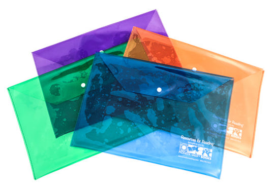 Heavy Transparent Plastic Send-Home Folder, Set of 4