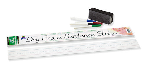 Dry-Erase Sentence Strips, 3″ x 24″