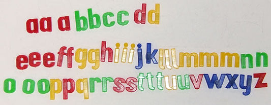 Quercetti Magnetic Letters, 50 Lowercase, Ridged Edges, Curved Tails